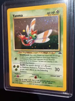 Yanma Pokemon Card Neo Discovery 17/75 Holo Rare SWIRL - LP Condition - Image 1
