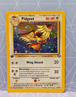 1st Edition Pidgeot 8/64 NM-VLP Jungle Pokemon Card HOLO - Image 1