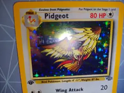 1st Edition Pidgeot 8/64 NM-VLP Jungle Pokemon Card HOLO - Image 2