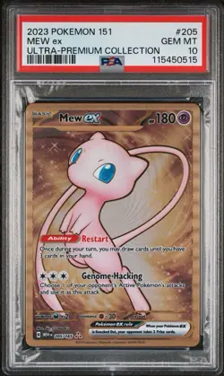 2023 Pokemon Mew ex Full Art Ultra Rare 151 UPC Metal Promo Card 205/165 PSA 10 - Image 1