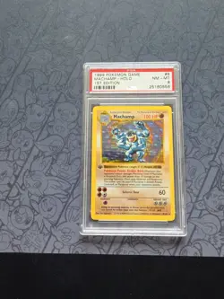 Pokemon: Machamp Shadowless 1st Edition #8/102 Holo 1999 WOTC - VINTAGE PSA 8 - Image 1