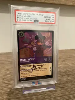 Mickey Mouse Disney Lorcana PSA 10 Auto 10 Signed TCG Card Rare - Image 1