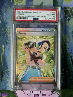 Pokemon Perrin 220/167 Special Illustration Rare Twilight Masquerade Card PSA 10 - Image 2