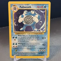 Pokemon TCG Cards Poliwrath 13/102 Base Set Holo Rare - Image 1