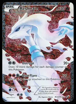 Reshiram RC22/RC25 Full Art Legendary Treasures Radiant Collection Pokemon Card - Image 1