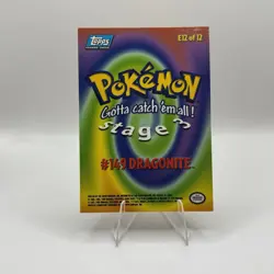 Pokemon Topps TV Animation Edition Dragonite Card E12 Of E12 Blue Topps -O2 - Image 2