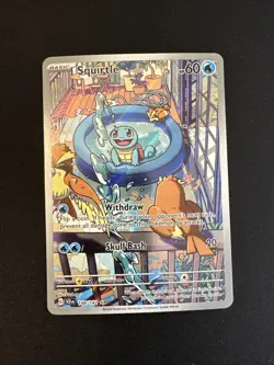 Pokemon TCG Squirtle Stellar Crown Illustration Rare Card 148/142 Holo NM - Image 1