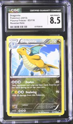 CGC 8.5 Dragonite 2013 Plasma Freeze 83/116 Reverse Holo Pokemon Card - Image 1