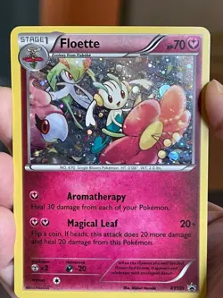 POKEMON FLOETTE XY139 PROMO BLACK STAR COSMOS HOLOFOIL WITH SWIRL NM CARD - Image 1