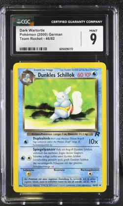 CGC 9 MINT Dark Wartortle 2000 Team Rocket German 46/82 Pokemon Card psa - Image 1