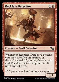 1x Reckless Detective NM Eng MTG - Murders Karlov Manor - Image 1