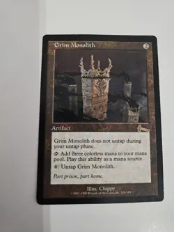 MTG Grim Monolith Urza's Legacy Artifact Colorless Rare 1999 Chippy Regular #2 - Image 1