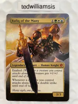 Rafiq of the Many MtG Shards of Alara Altered Art Extended & Borderless LP Back - Image 1
