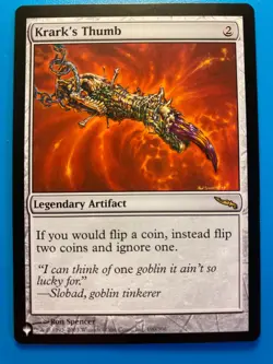 MTG 1x Krark's Thumb # 190 The List - Mirrodin Modern Magic the Gathering x1 NM - Image 1