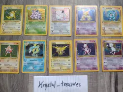 Pokemon TCG HOLO Base Set Lot of 9 Cards Varying Conditions + Promo Mew - Image 2