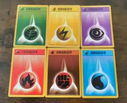 Energy Cards Full Set x 6 - Base Set 1999 Pokemon TCG WOTC - LP/MP - Image 1