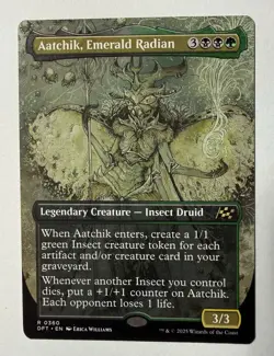 Aatchik, Emerald Radian BORDERLESS Aetherdrift Magic MTG NM DFT - Image 1