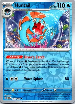 Pokemon Huntail SV10: Destined Rivals DRI REVERSE HOLO 055/182 NM TCG - Image 1