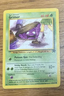 **Light Play/Creased** Grimer 57/82 Team Rocket Pokemon Card - Image 1