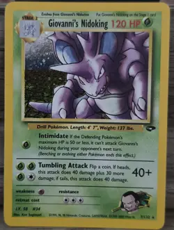 Pokemon TCG Giovanni's Nidoking Gym Challenge Holo Card 7/132 Unlimited Rare - Image 1