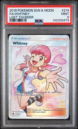 Fa/Whitney 214 - Pokemon Sun & Moon Lost Thunder Lost Thunder - PTCG PSA 9 - Image 1