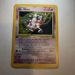 1999 Pokemon TCG 1st Edition Mr. Mime Holo 6/64 Jungle Set Holo Rare - Image 1