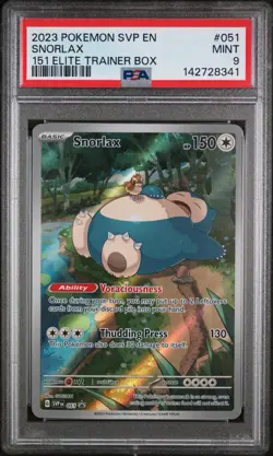 2023 POKEMON SVP EN-SV BLACK STAR PROMO 151 ELITE TRAINER BOX #051 SNORLAX PSA 9 - Image 1
