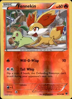 Fennekin 10/124 Reverse Holo - Pokemon XY - Fates Collide HP - Image 1