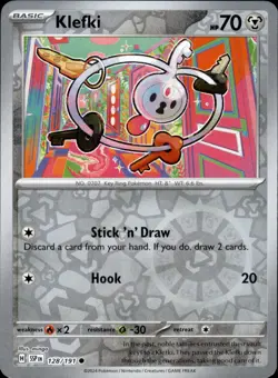 Klefki 128/191 Reverse Holo - Pokemon SV08: Surging Sparks NM - Image 1