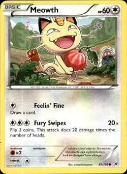 Meowth 67/108 Common - Pokemon XY - Roaring Skies HP - Image 1