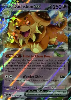 Dachsbun ex 67/142 Double Rare Stellar Crown Pokemon Near Mint - Image 1