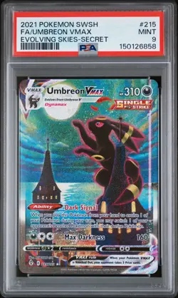 2021 POKEMON SWORD & SHIELD EVOLVING SKIES SECRET FULL ART/UMBREON VMAX PSA 9 - Image 1