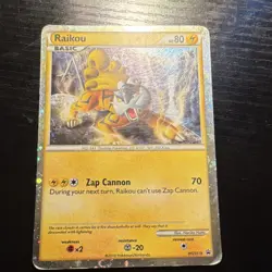 Pokemon Raikou HGSS Promo Black Star Holo 80 HP Basic Zap Cannon HGSS19 2010 - Image 1