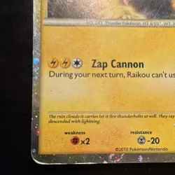 Pokemon Raikou HGSS Promo Black Star Holo 80 HP Basic Zap Cannon HGSS19 2010 - Image 2