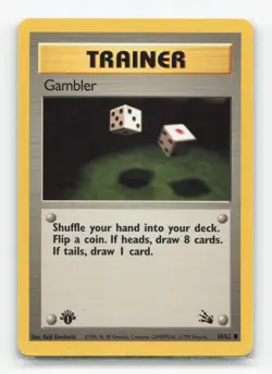 Pokemon TCG - Gambler 60/62 Moderately Played Common Fossil 1st Edition - Image 1