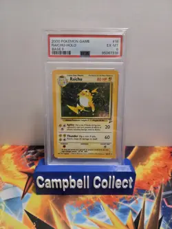 PSA 6 Raichu Holo Base 2 Set #16 Pokemon TCG 2000 !Tail Swirl! - Image 1