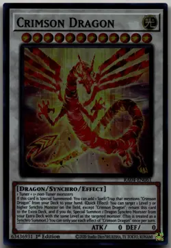 Crimson Dragon Super Rare Quarter Century Stampede RA04-EN061 LP - Image 1