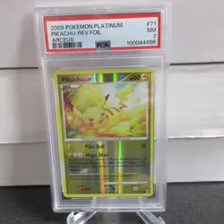 Pikachu Reverse Holo Foil PSA 7 Platinum Arceus 2009 71/99 Pokemon - Image 1