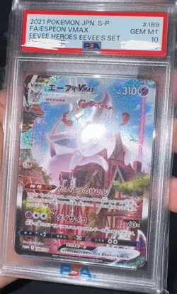 2021 Pokemon Espeon VMAX Eevee Heroes Full Art Japanese S-P #189 PSA 10 GEM MINT - Image 1
