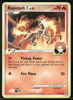 ✰ RAPIDASH E4 47/111 UNCOMMON RISING RIVALS POKEMON ✰ MP - Image 2