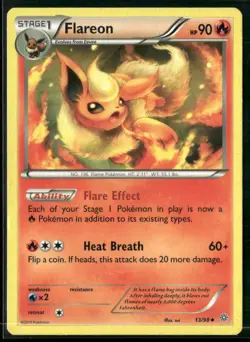 ✰ FLAREON 13/98 UNCOMMON ANCIENT ORIGINS POKEMON ✰ DMG - Image 2