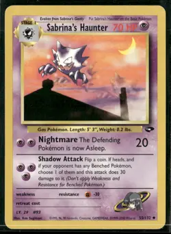 ✰ SABRINA'S HAUNTER 55/132 UNCOMMON GYM CHALLENGE POKEMON ✰ DMG - Image 2