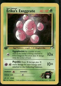 ✰ ERIKA'S EXEGGCUTE 77/132 COMMON GYM HEROES POKEMON ✰ MP - Image 2