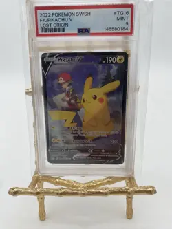 2022 Pokemon Lost Origin TG16 Pikachu V PSA 9 Full Art Trainer Gallery - Image 1