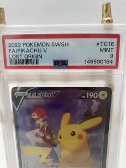 2022 Pokemon Lost Origin TG16 Pikachu V PSA 9 Full Art Trainer Gallery - Image 3