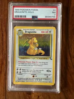 1999 Pokemon TGC Fossil Dragonite Holo 4/62 - Image 1