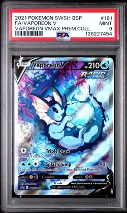 PSA 9 - 2021 Pokemon SWSH VMAX Premium. Collection Vaporeon V #SWSH181 - BSP - Image 1