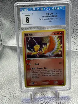 Pokemon Ho-Oh Cosmos Holo Unseen Forces 27/115 CGC 8 2005 SWIRL 🍭 - Image 1