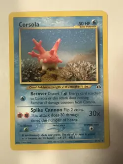 Corsola - 37/75 Neo Discovery Unlimited Uncommon Pokemon - NM - Image 1