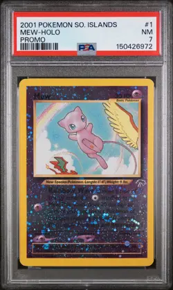 Mew-Holo Pokemon Southern Islands Promo 1 PSA 7 - Image 1